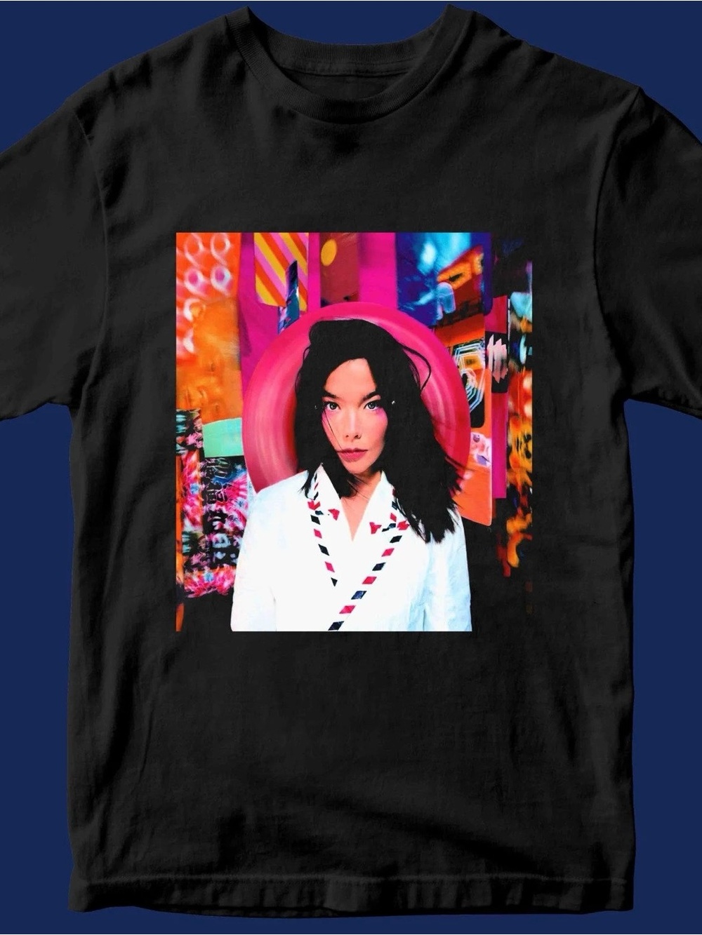 Bjork Pop Art Shirt, Avant Garde Music Graphic Tee - white black Unisex